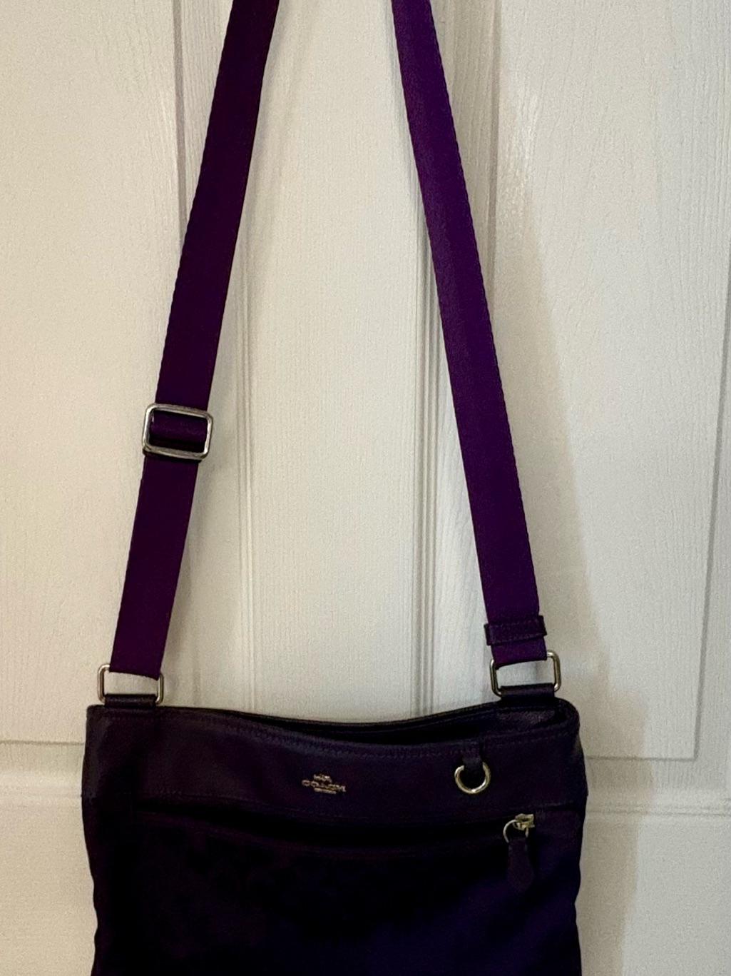 Coach Royal Purple Crossbody Bag With Adjustable Strap